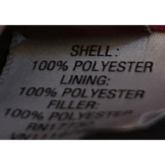 GUC Merona Women's Reversible Puffy Vest Black/Red Full Zip Size XL - Picture 5 of 6